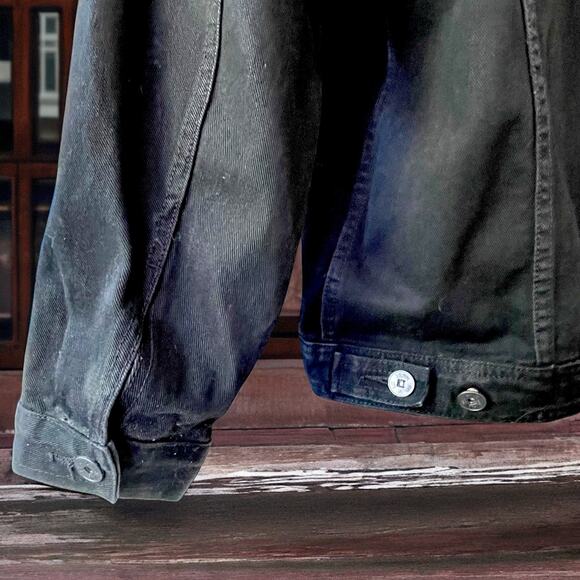 VTG Girbaud Marithe Francois Black Thick Jean Trucker Jacket Men Size XXL Y2K - Picture 4 of 12